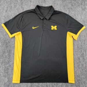 Michigan Wolverines Polo Shirt Mens XXL Nike Anthracite Classic Performance